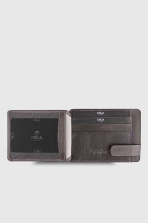 1002 Model Gerçek Deri Crazy Gri Kartlık - DİGA