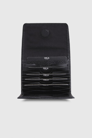 1008 Model Gerçek Deri Siyah Şeffaf Kartlık - DİGA