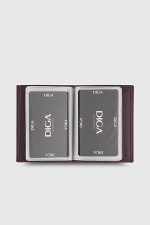 1041 Model Gerçek Deri Taba Bordo Kartlık - DİGA