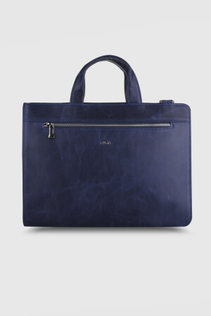 1765 Model Gerçek Deri Crazy Lacivert Çanta - DİGA