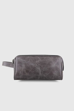 1792 Model Gerçek Deri Crazy Gri El Çantası - DİGA