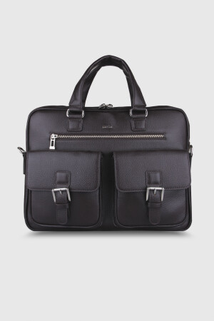 3001 Model Gerçek Deri Kahverengi Çanta - DİGA