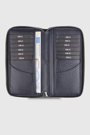 3016 Model Gerçek Deri Lacivert Portföy Cüzdan - DİGA