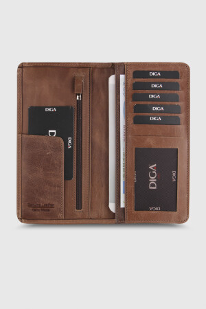 3021 Model Gerçek Deri Crazy Kahverengi Portföy Cüzdan - DİGA