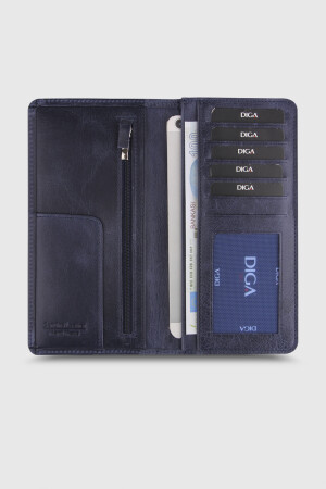 3021 Model Gerçek Deri Crazy Lacivert Portföy Cüzdan - DİGA