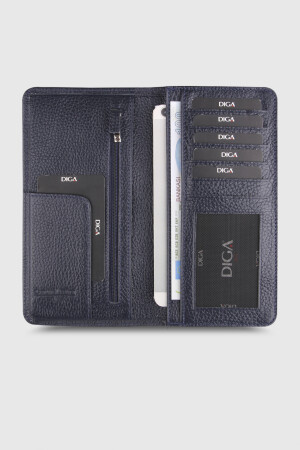 3021 Model Gerçek Deri Lacivert Portföy Cüzdan - DİGA
