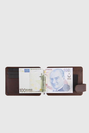 5175 Model Gerçek Deri Crazy Kahverengi Kartlık - DİGA