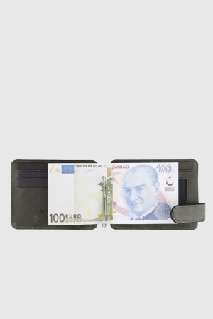 5175 Model Gerçek Deri Crazy Yeşil Kartlık - DİGA