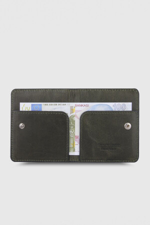 5239 Model Gerçek Deri Crazy Yeşil Kartlık - DİGA