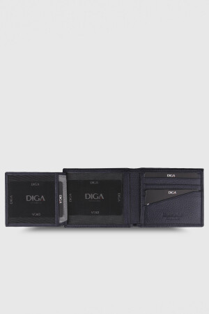 777 Model Gerçek Deri Lacivert Cüzdan - DİGA