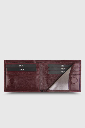 866 Model Gerçek Deri Mıknatıslı Bordo Cüzdan - DİGA