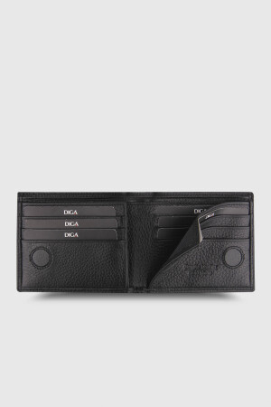 866 Model Gerçek Deri Mıknatıslı Siyah Cüzdan - DİGA